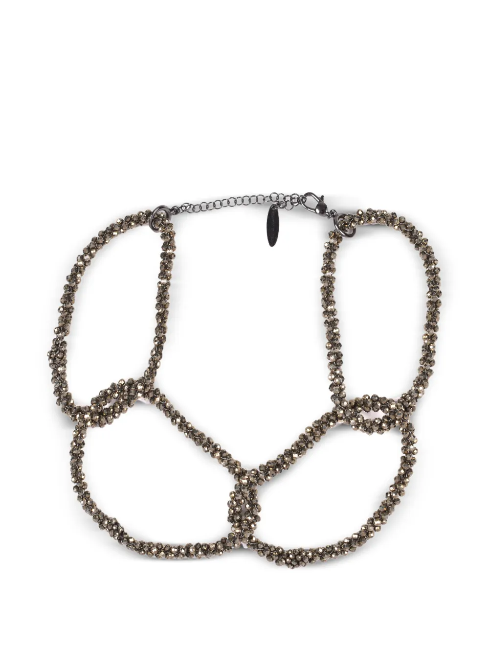 Brunello Cucinelli pyrite-beaded choker necklace - Schwarz