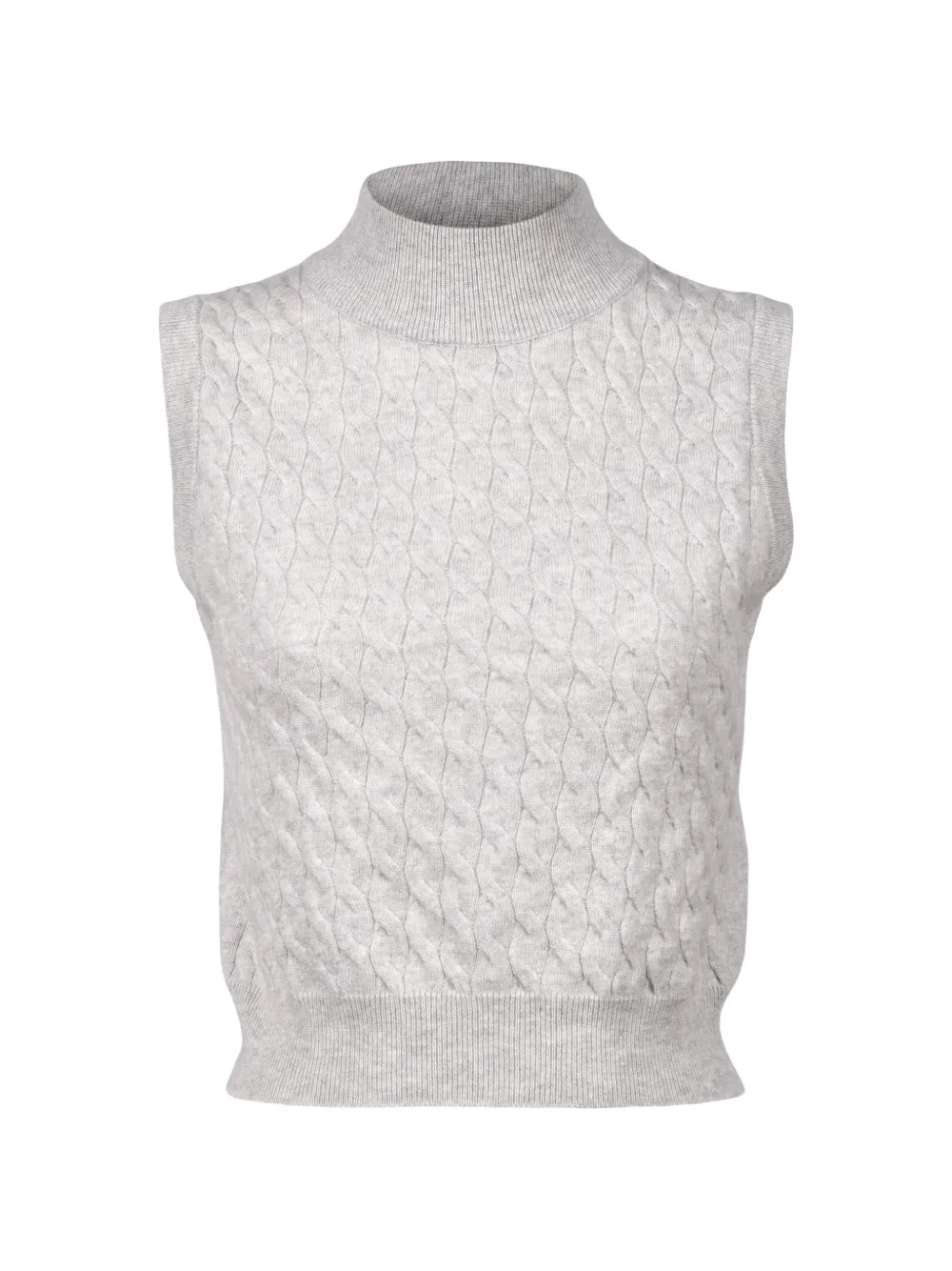 Brunello Cucinelli cable-knit sleeveless cashmere sweater - Grigio