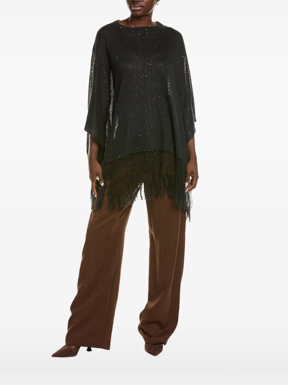 Brunello Cucinelli fringed sequin-embellished jacket - Grün