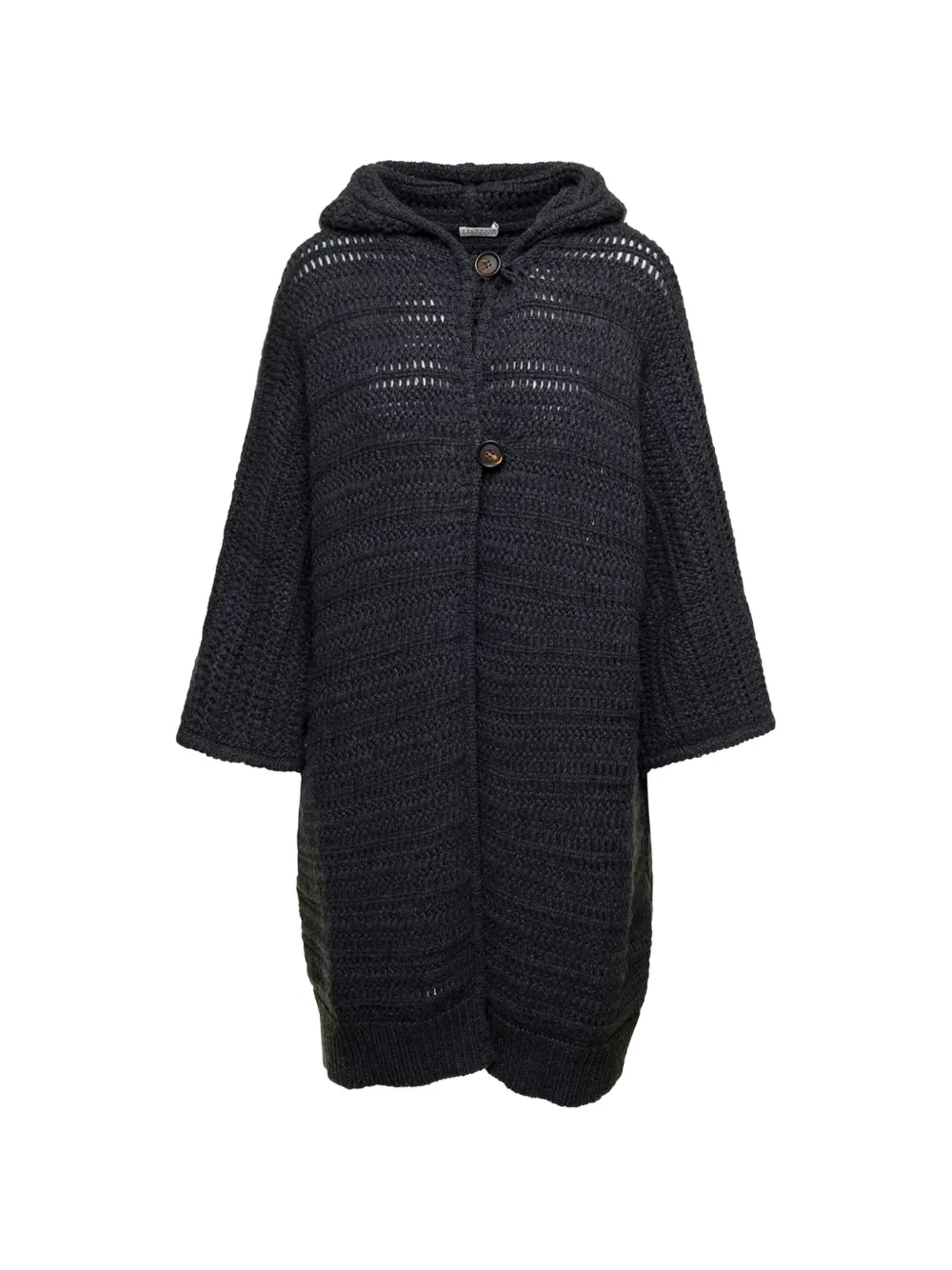 Brunello Cucinelli hooded chunky-knit cardigan coat - Black