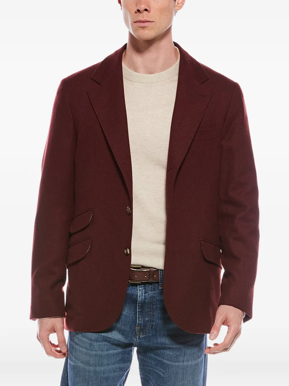 Brunello Cucinelli tailored flap-pocket blazer - Rosso