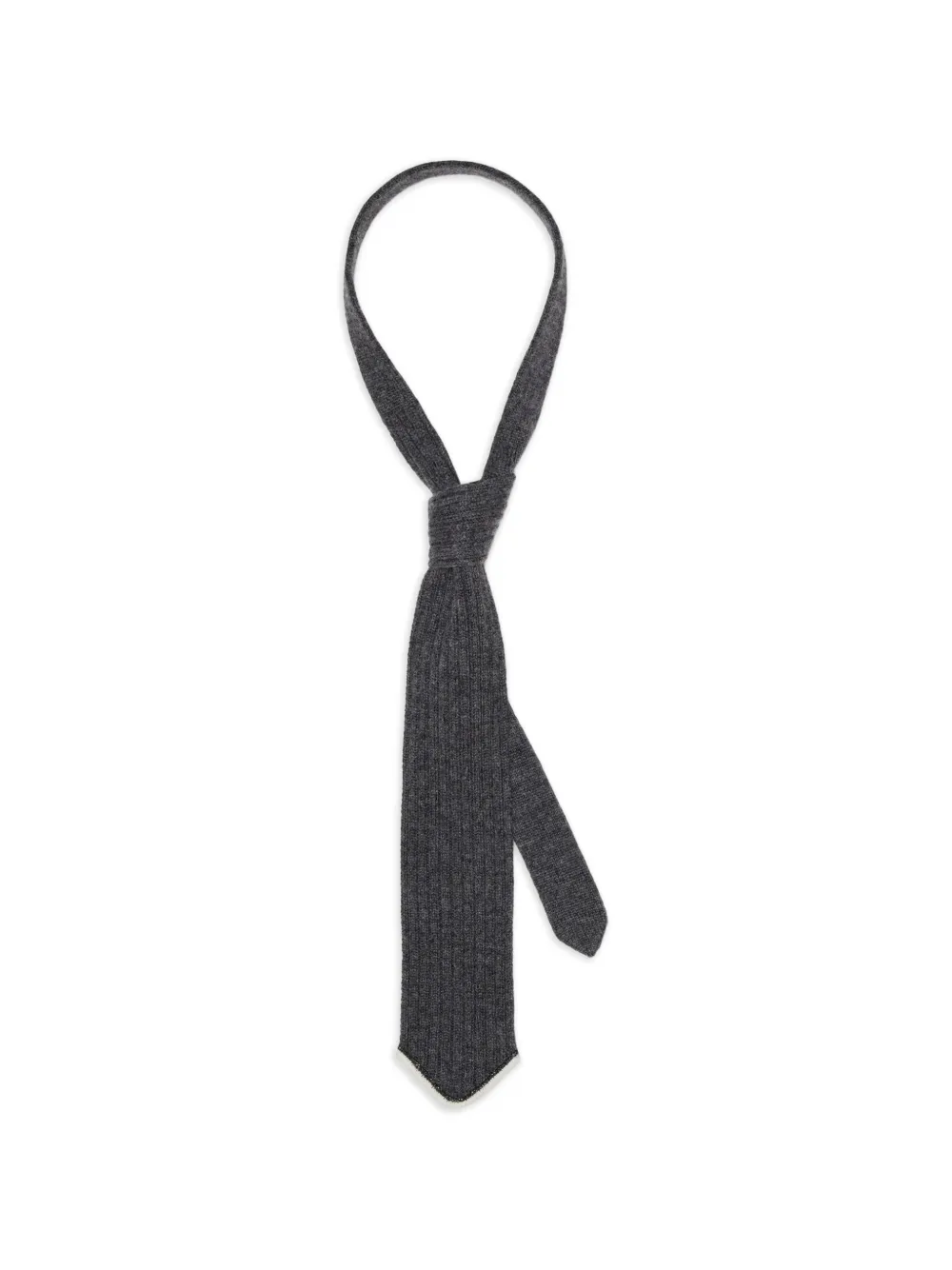 Brunello Cucinelli ribbed-knit tie - Grau