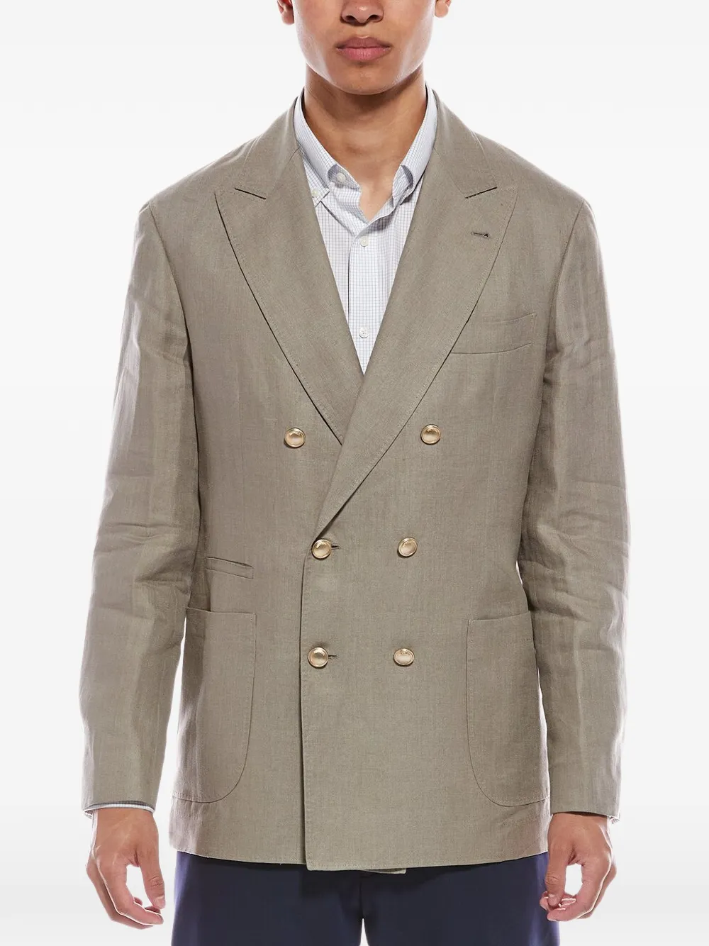 Brunello Cucinelli double-breasted deconstructed blazer - Verde