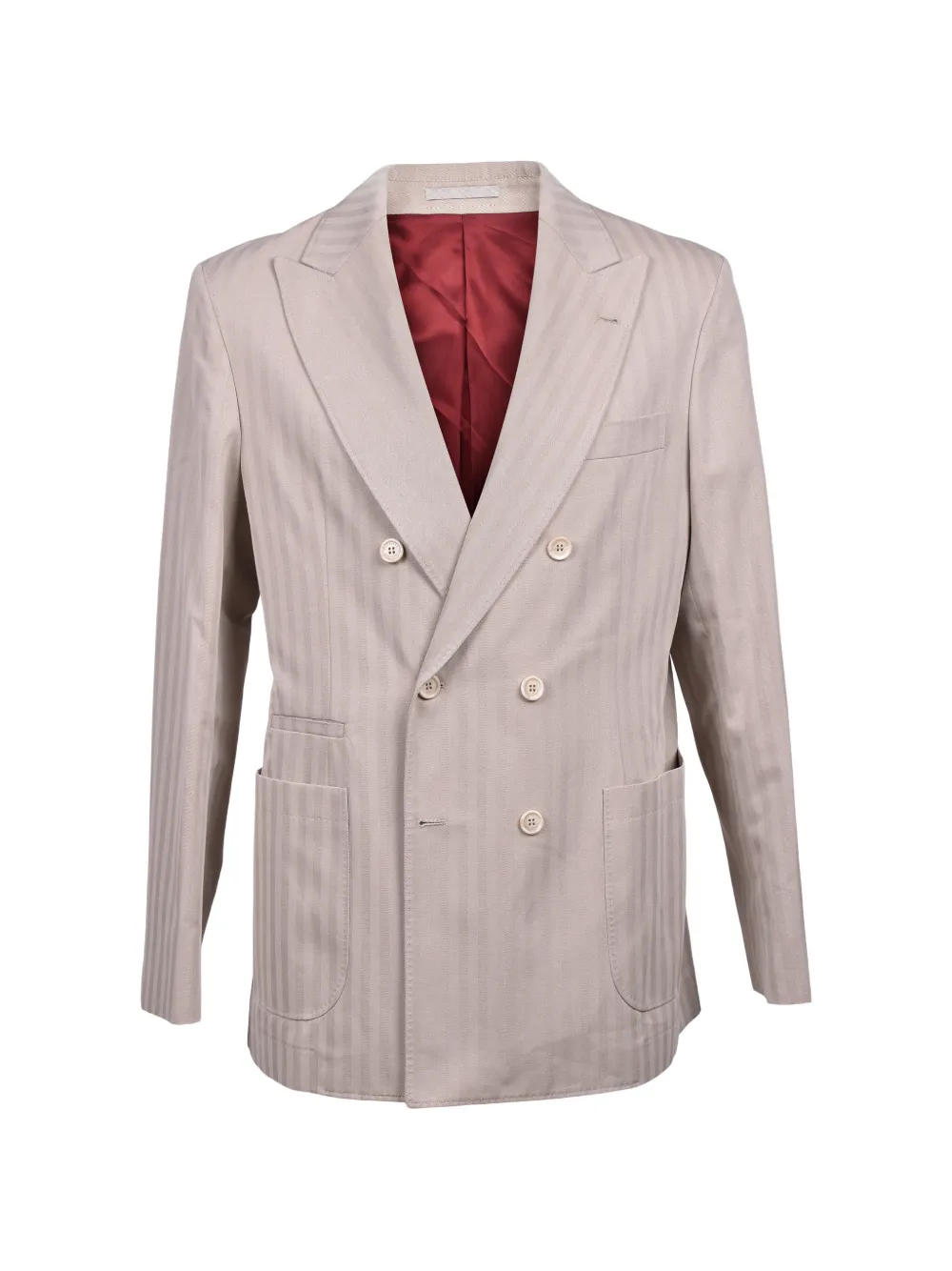 Brunello Cucinelli double-breasted pinstripe blazer - Toni neutri