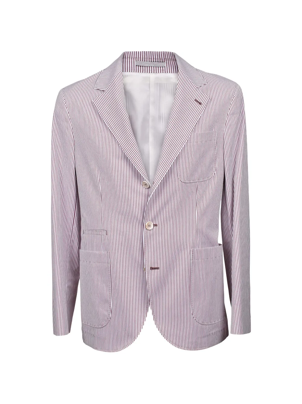 Brunello Cucinelli striped-pattern deconstructed blazer - Rosso