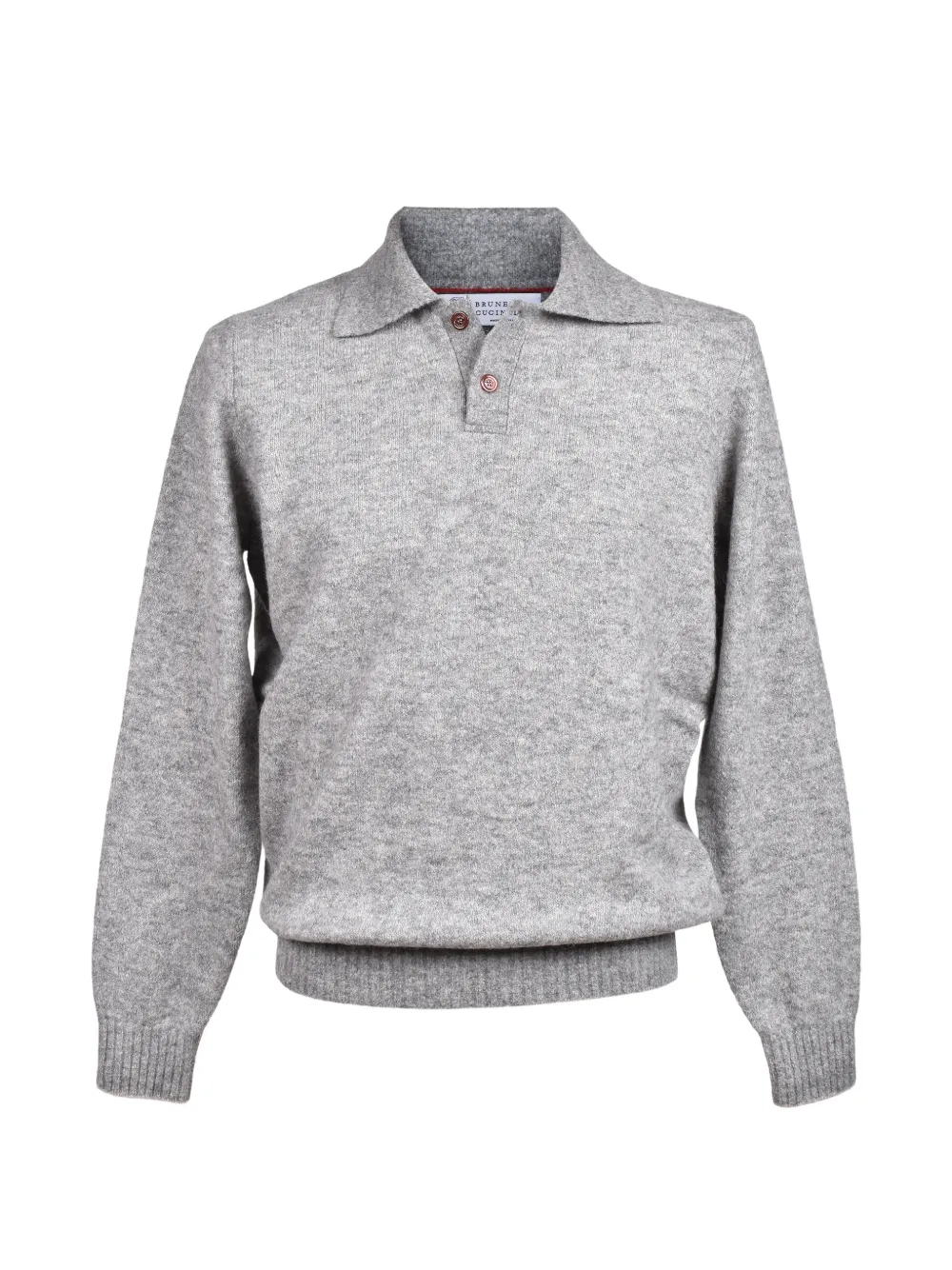 Brunello Cucinelli knit polo-collar wool sweater - Grigio