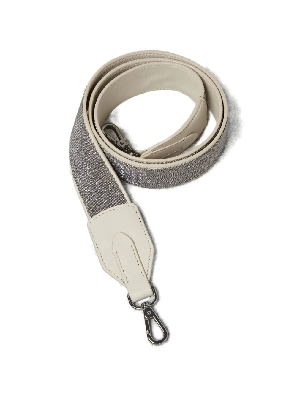 Brunello Cucinelli leather-trim shoulder strap - Weiß