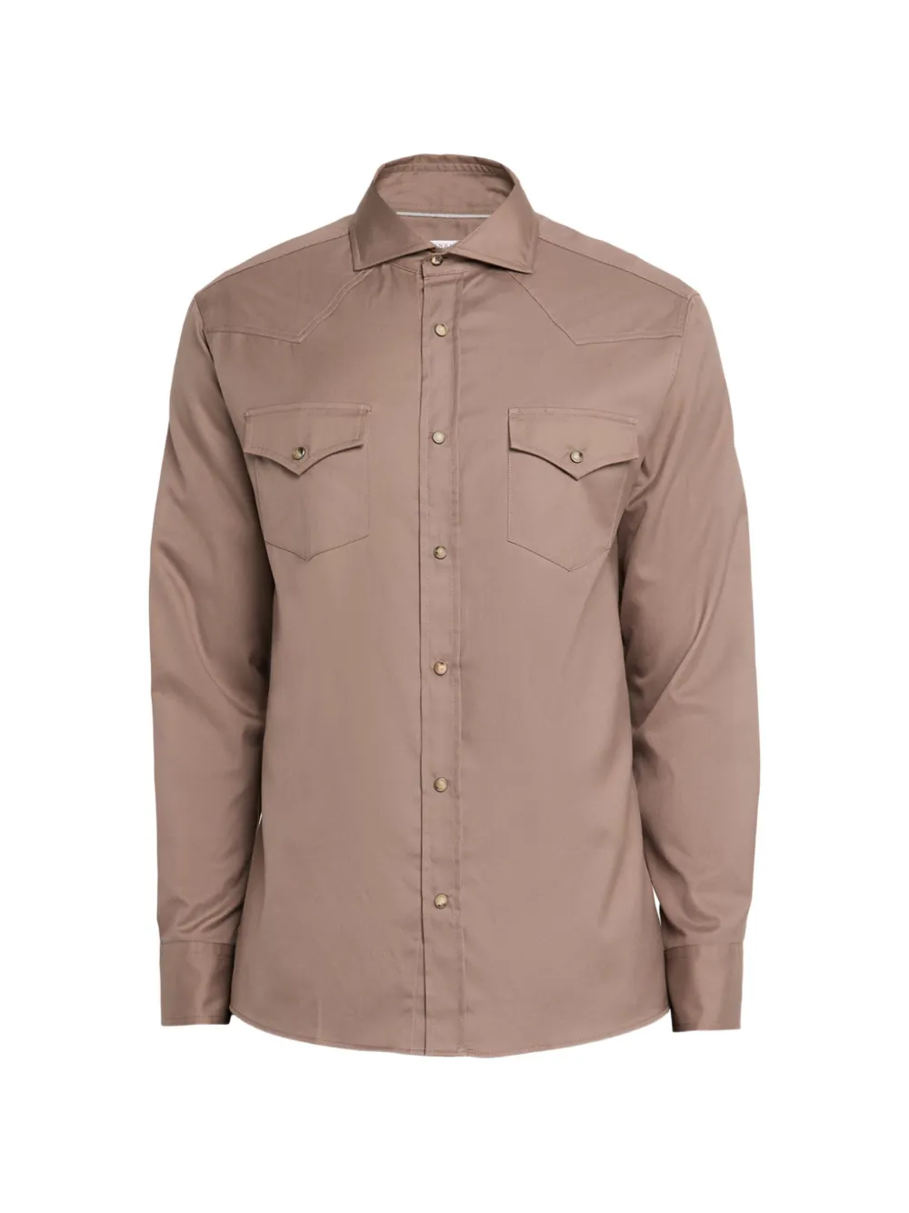 Brunello Cucinelli western-style silk shirt - Braun