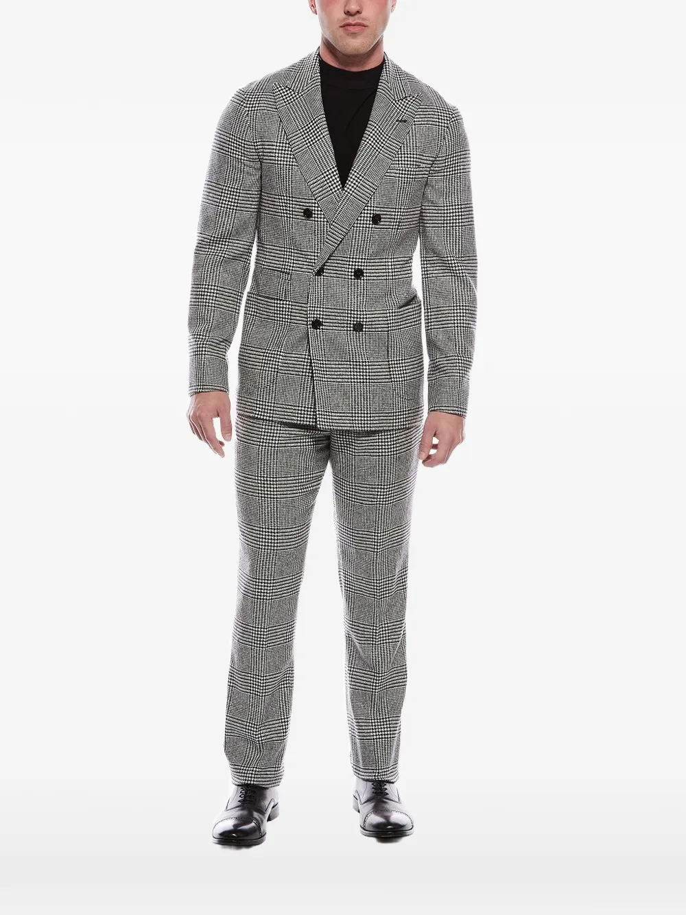 Brunello Cucinelli plaid double-breasted suit - Grigio