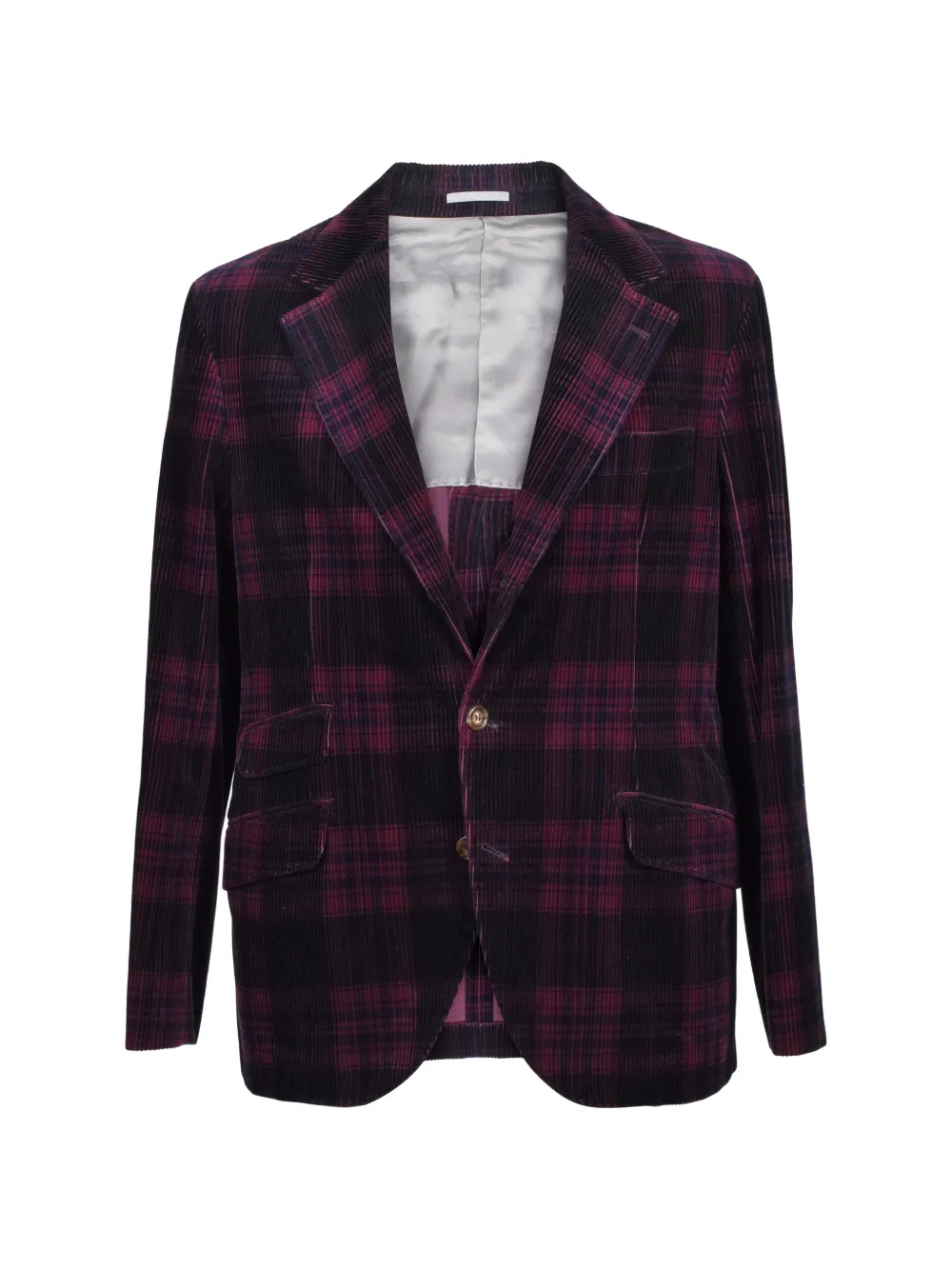 Brunello Cucinelli plaid corduroy blazer - Viola