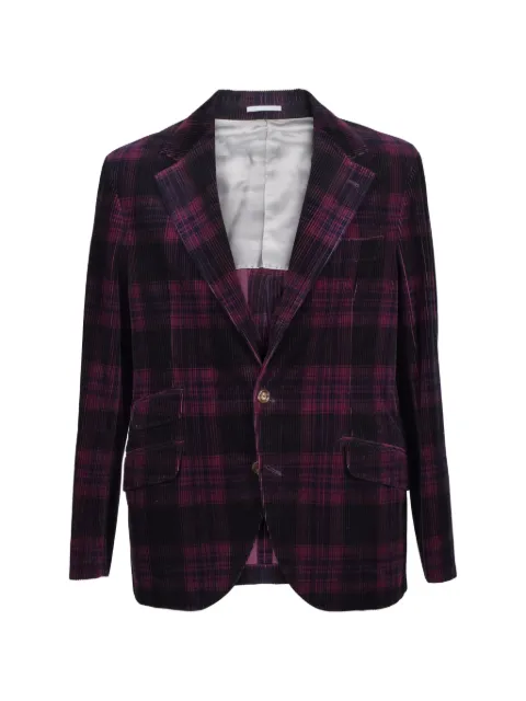Brunello Cucinelli plaid corduroy blazer