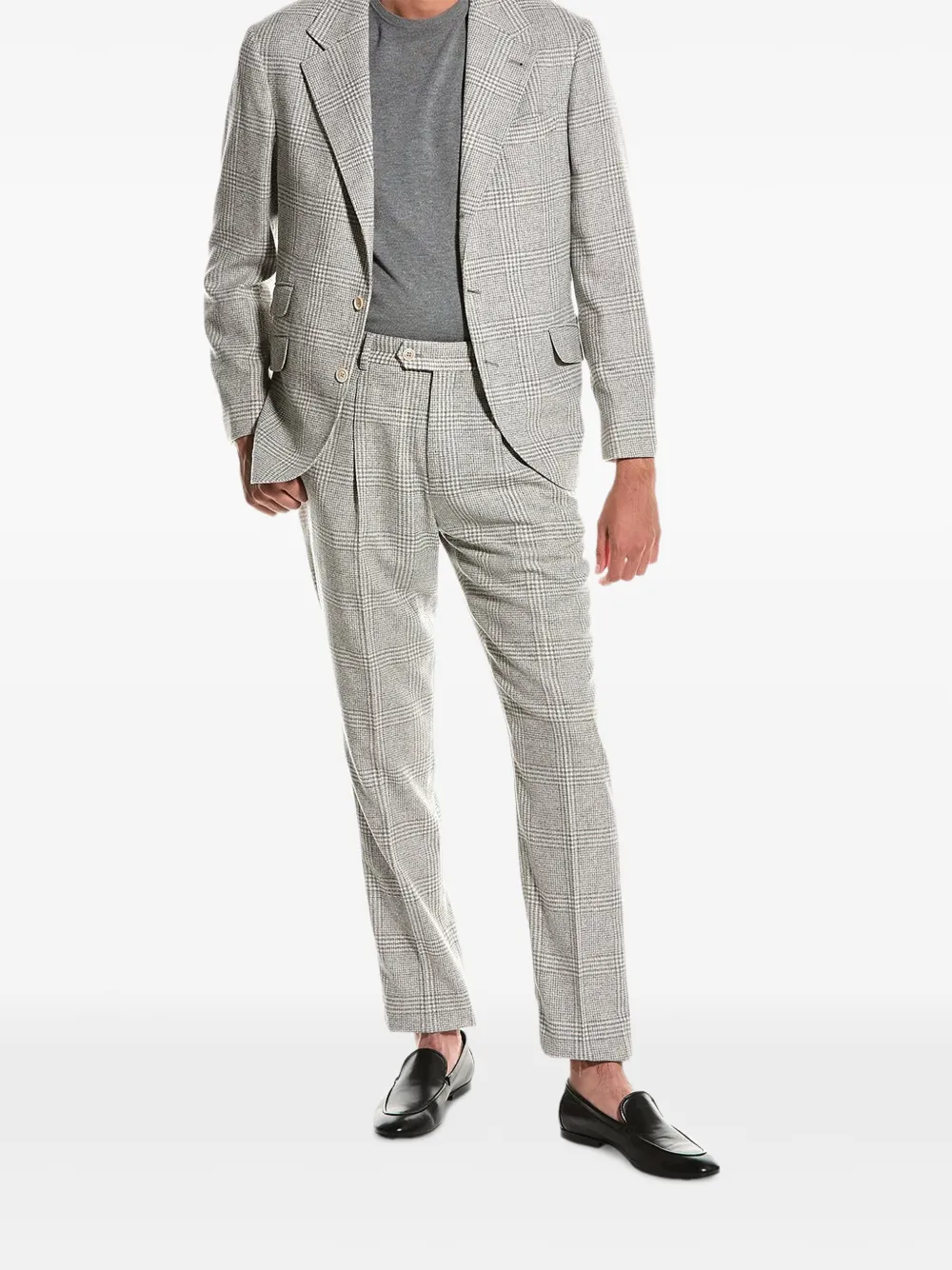 Brunello Cucinelli plaid-pattern tailored suit - Grigio