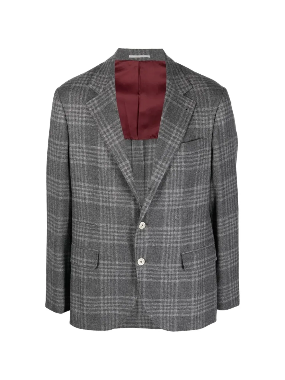 Brunello Cucinelli plaid tailored blazer - Grigio