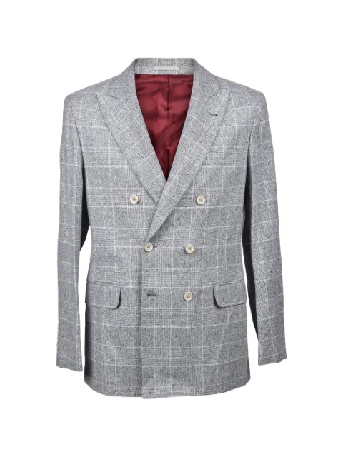 Brunello Cucinelli double-breasted checked blazer