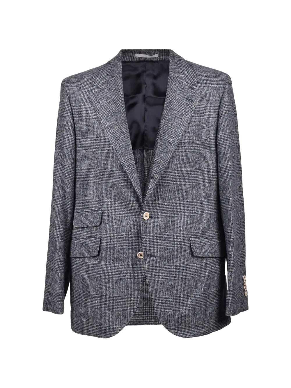 Brunello Cucinelli check-pattern single-breasted blazer - Blu