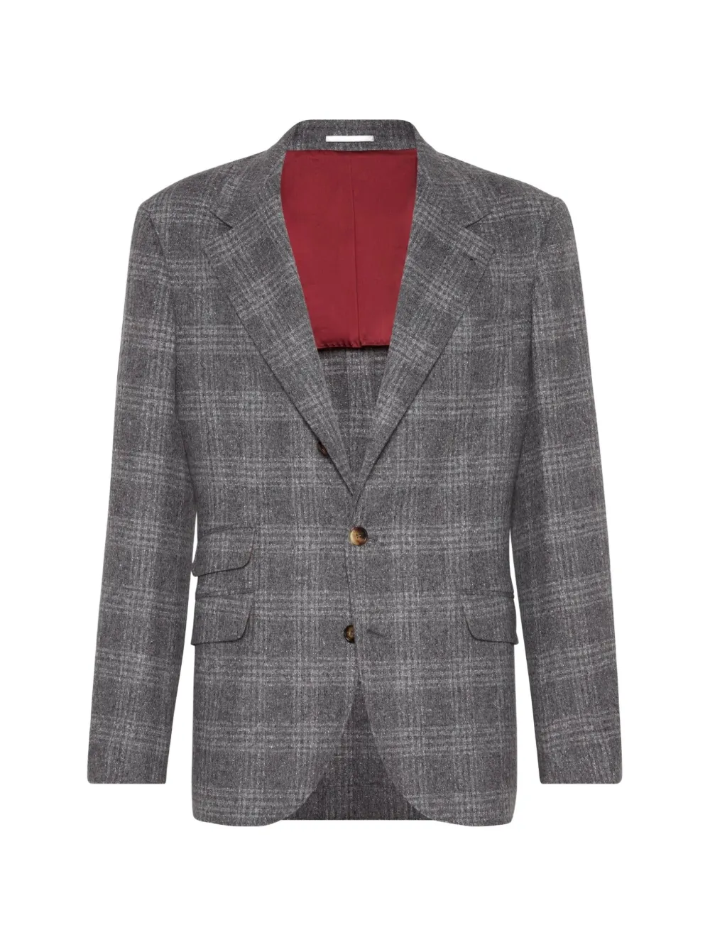 Brunello Cucinelli plaid deconstructed blazer - Grey