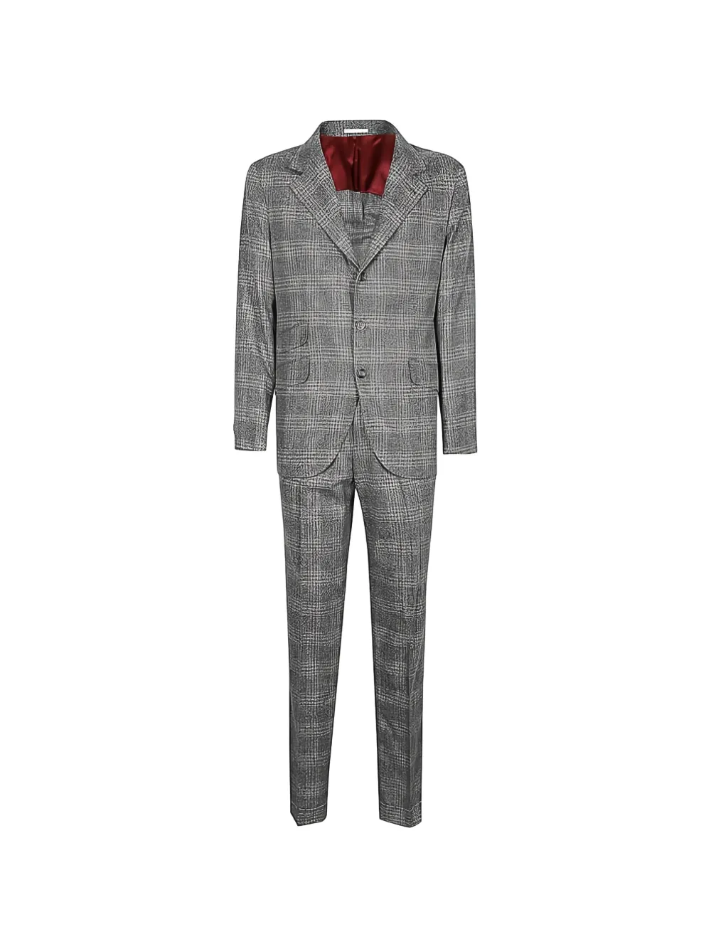 Brunello Cucinelli plaid tailored suit - Grigio