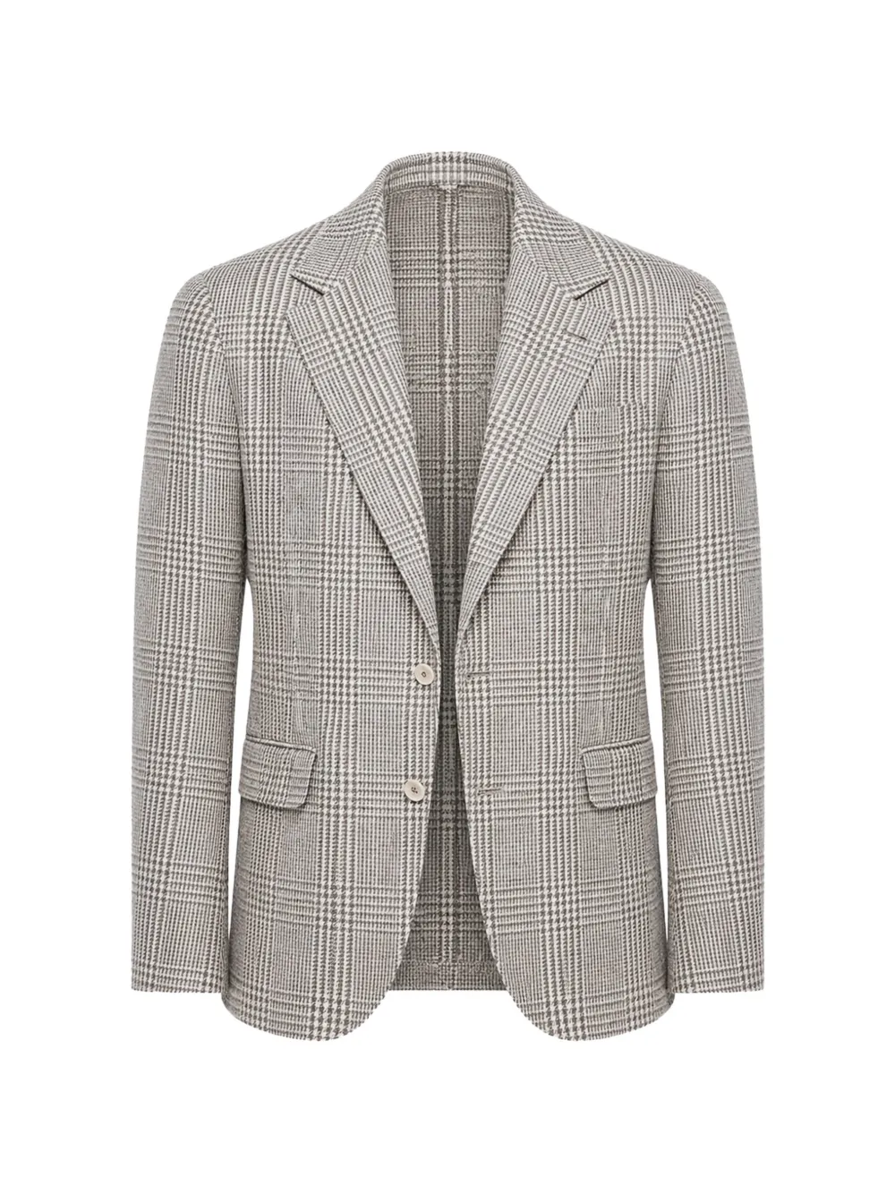 Brunello Cucinelli Kariertes Sakko im Deconstructed-Look - Nude