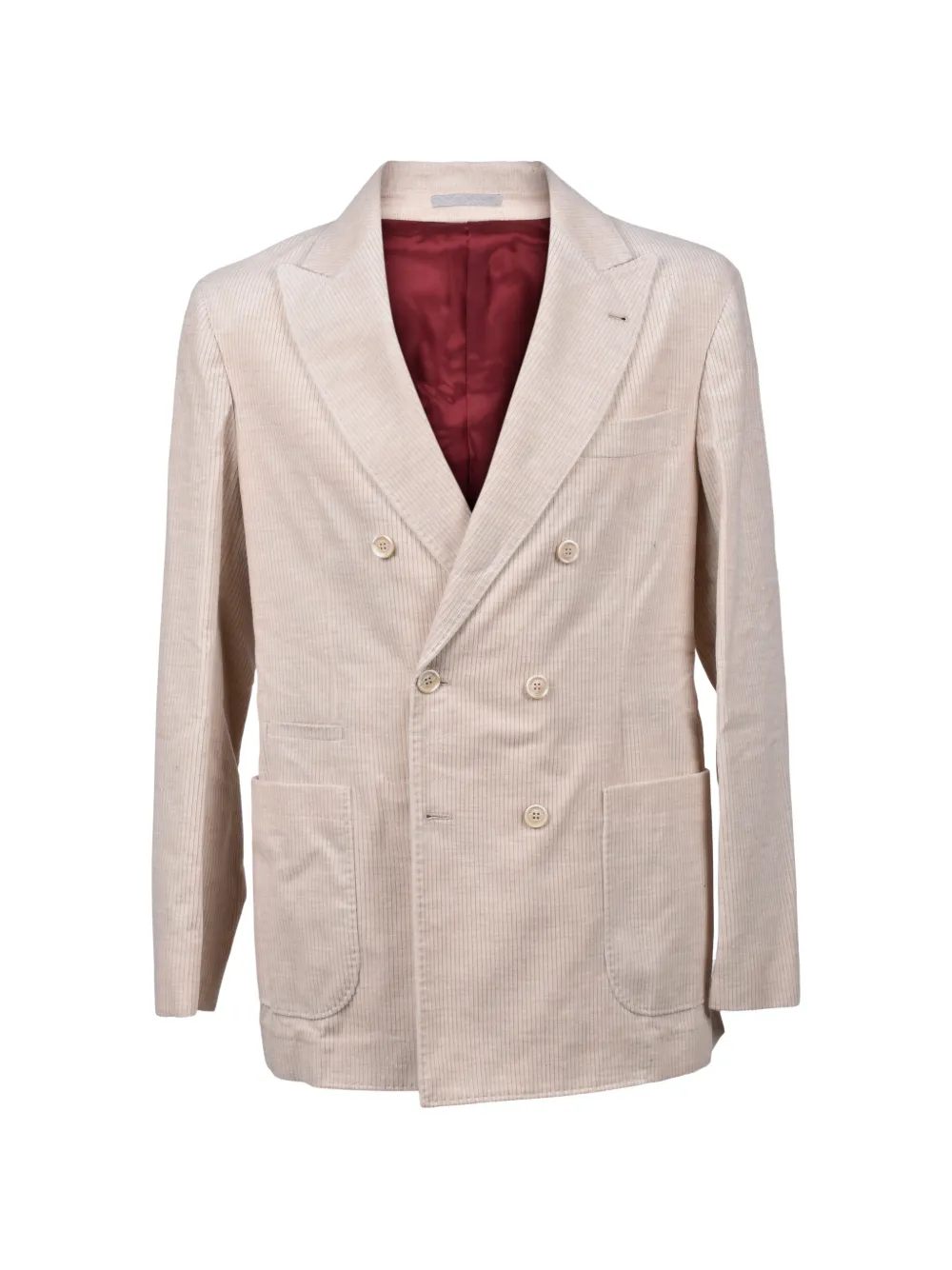 Brunello Cucinelli corduroy double-breasted blazer - Neutrals