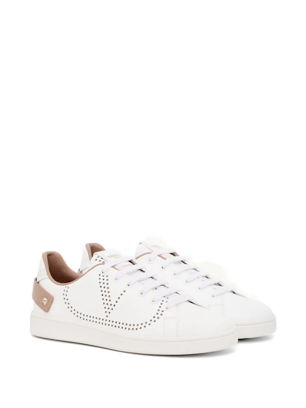 Valentino Garavani Backnet kalfsleren sneakers Wit