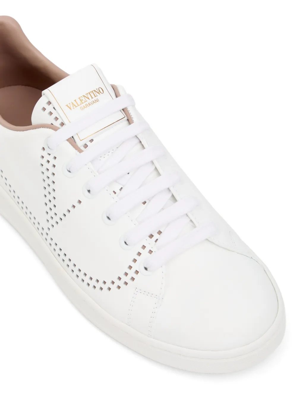 Valentino Garavani Backnet kalfsleren sneakers Wit
