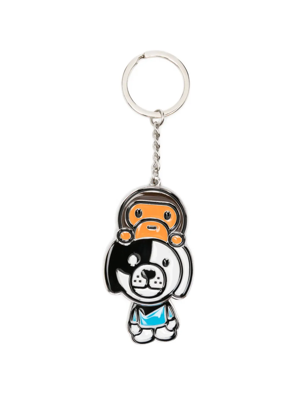 A BATHING APE® Baby Milo and dog-motif keyring - Silber