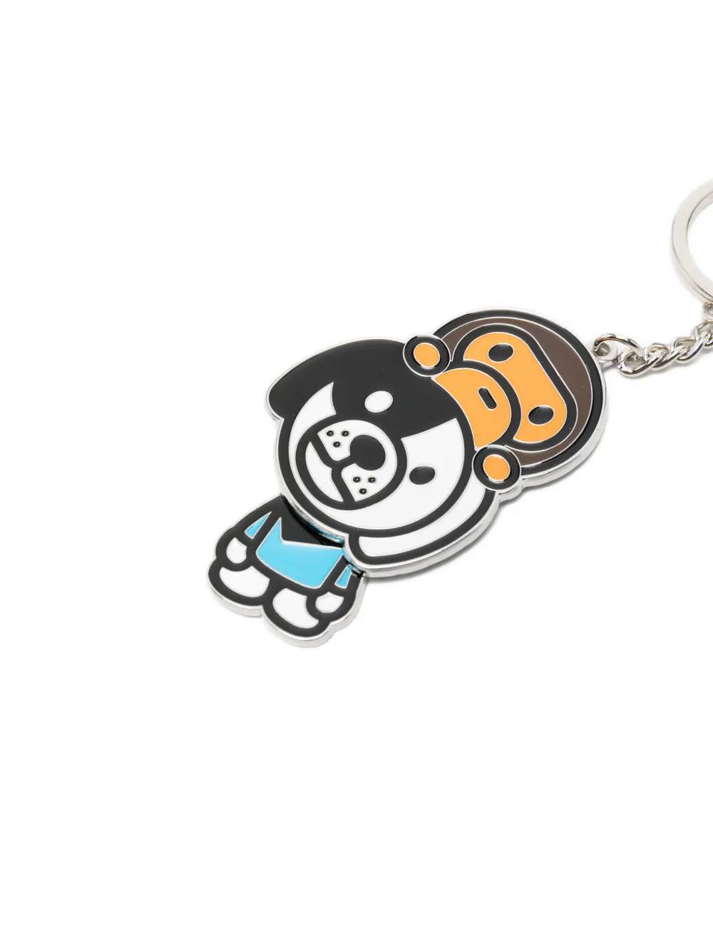 A BATHING APE Baby Milo sleutelhanger met hondenpatroon Zilver