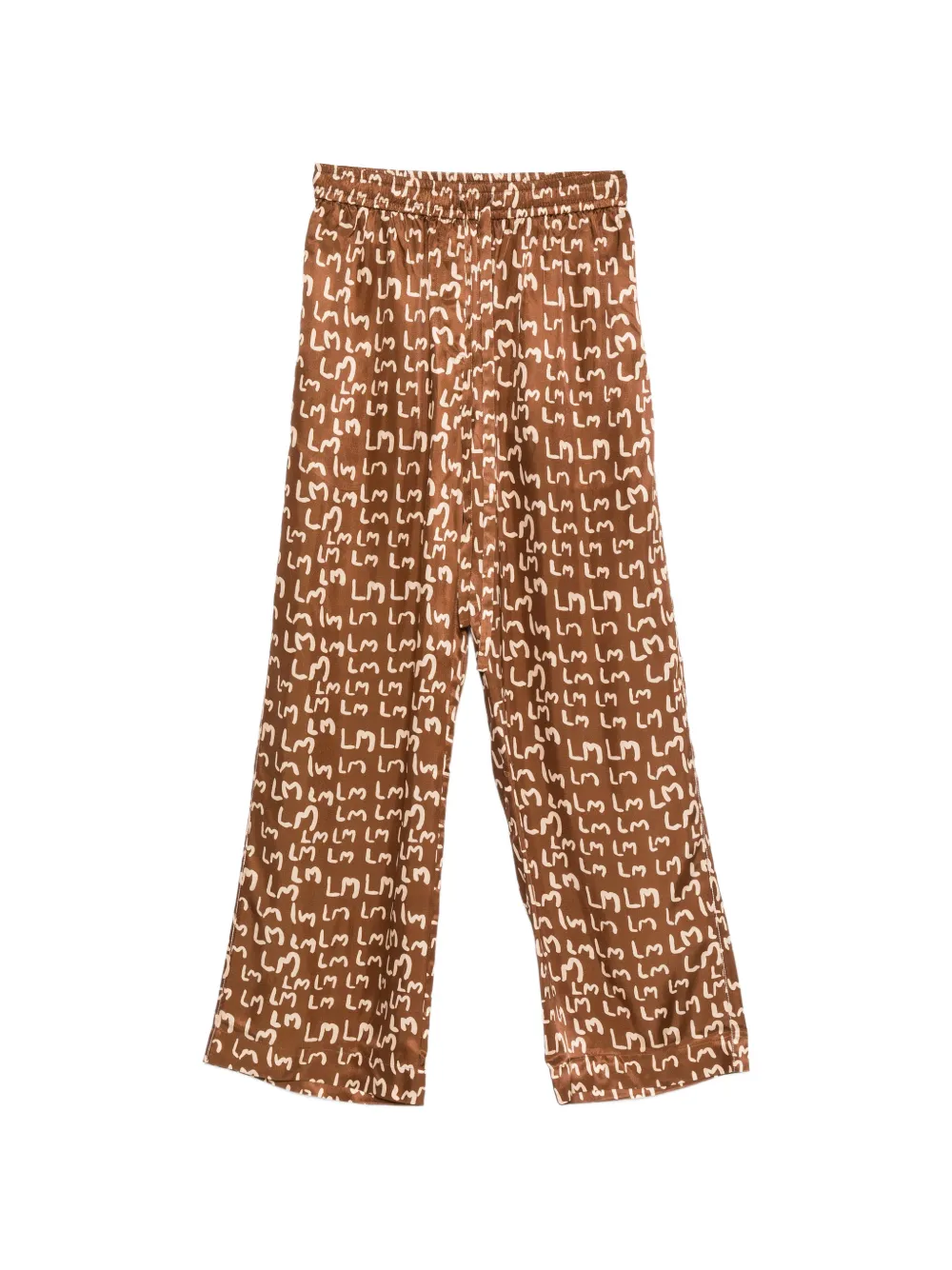 Lee Mathews logo-pattern trousers - Marrone