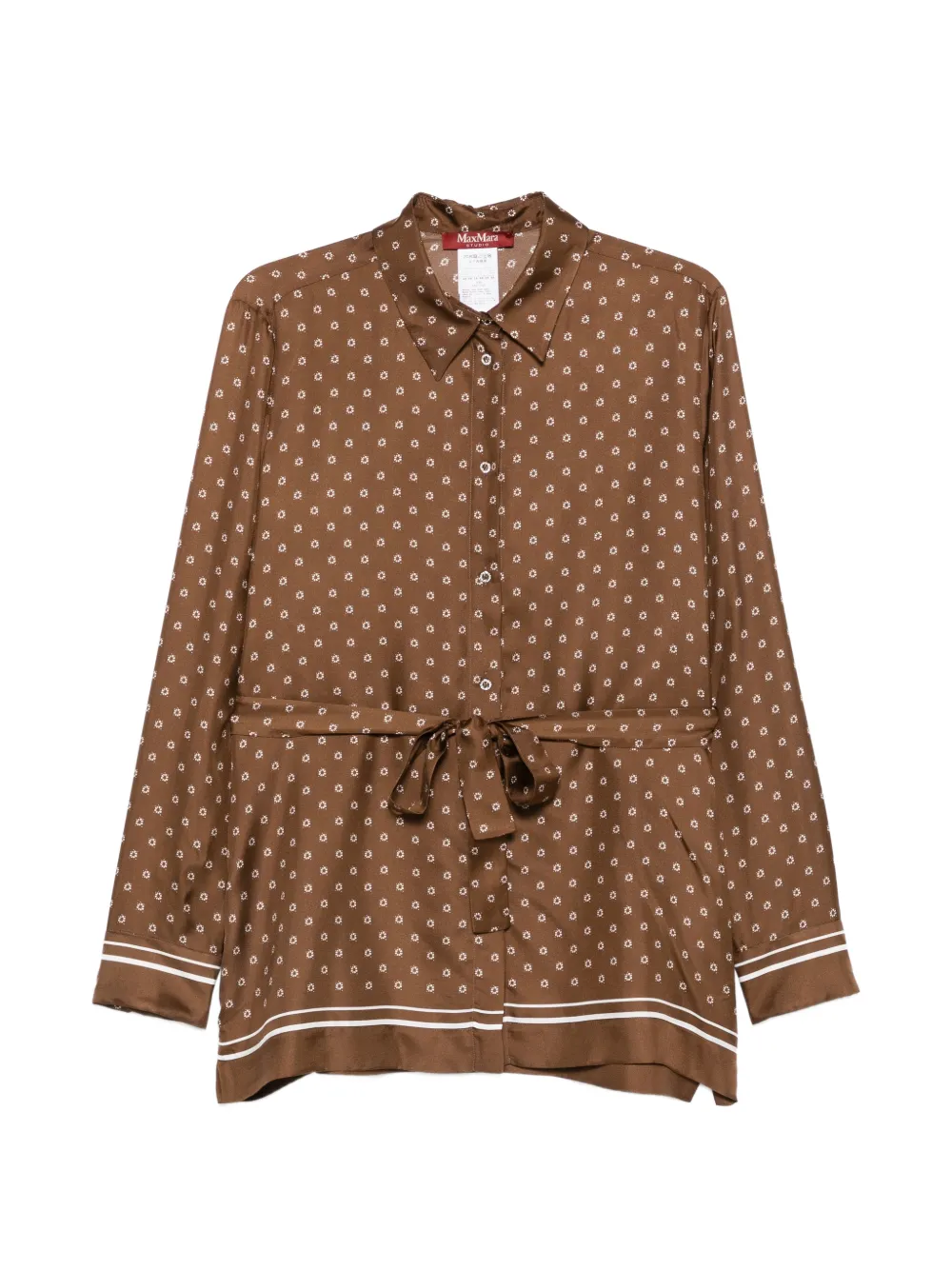 Max Mara geometric-print blouse - Marrone