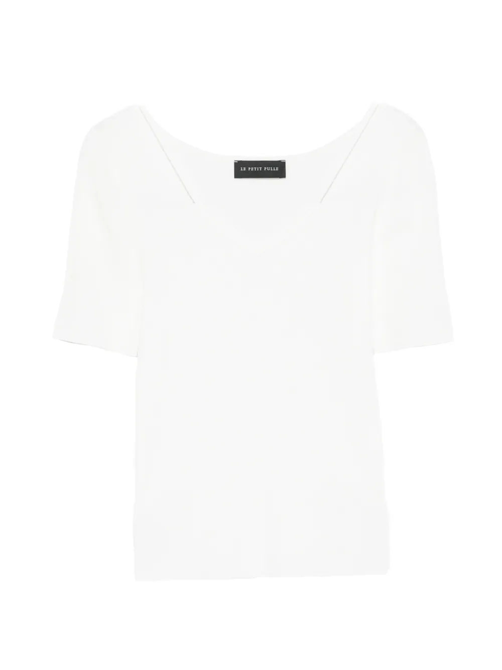 Le Petit Pulle Double-strap Ribbed-knit T-shirt In White