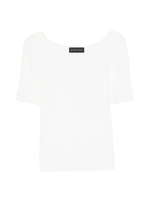 Le Petit Pulle double-strap ribbed-knit T-shirt