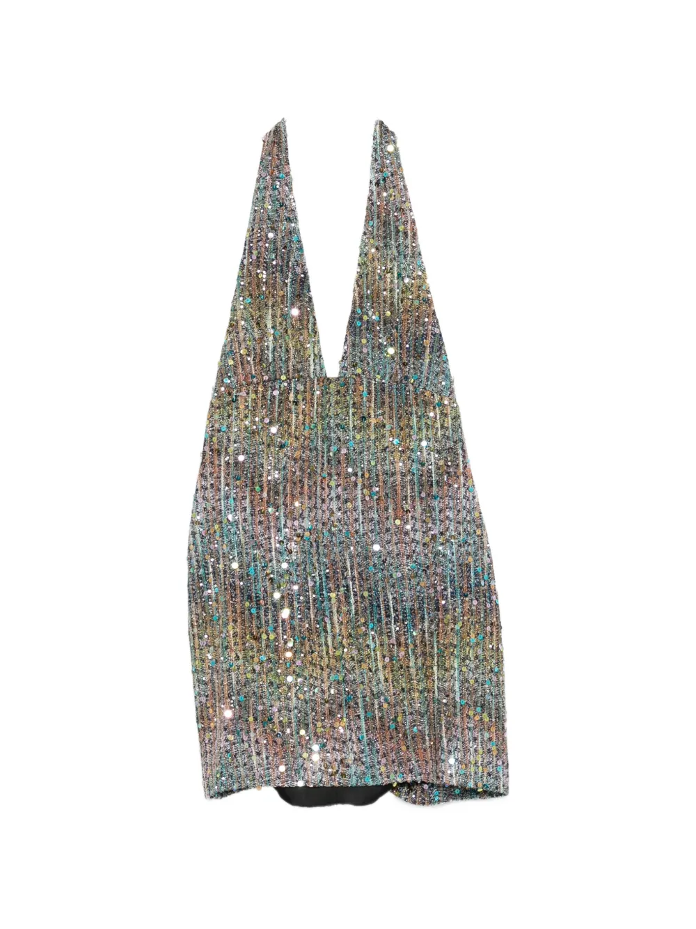 Missoni sequin-embellished halterneck mini dress - Marrone