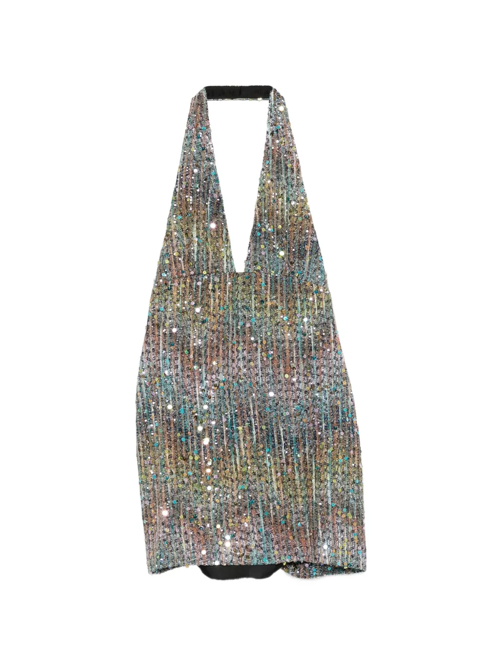 Missoni sequin-embellished halterneck mini dress - Marrone