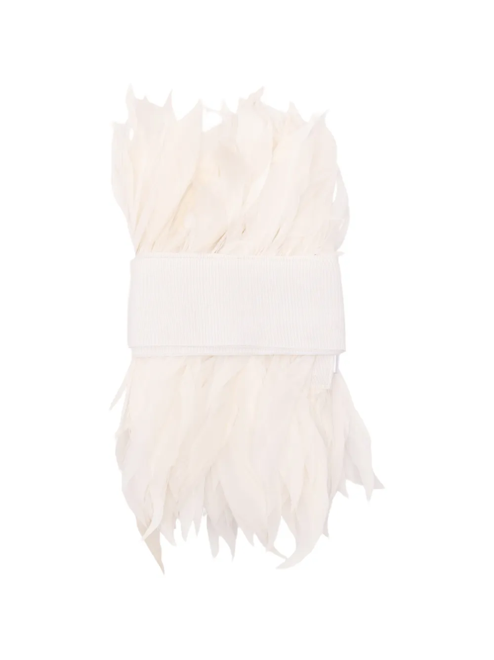 Sara Roka feather-trim belt - White