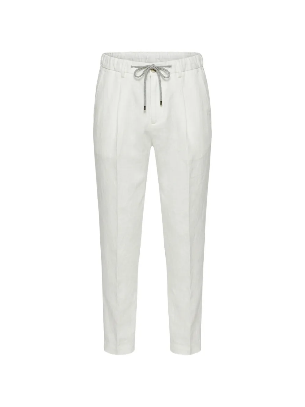 Barba drawstring linen trousers | White