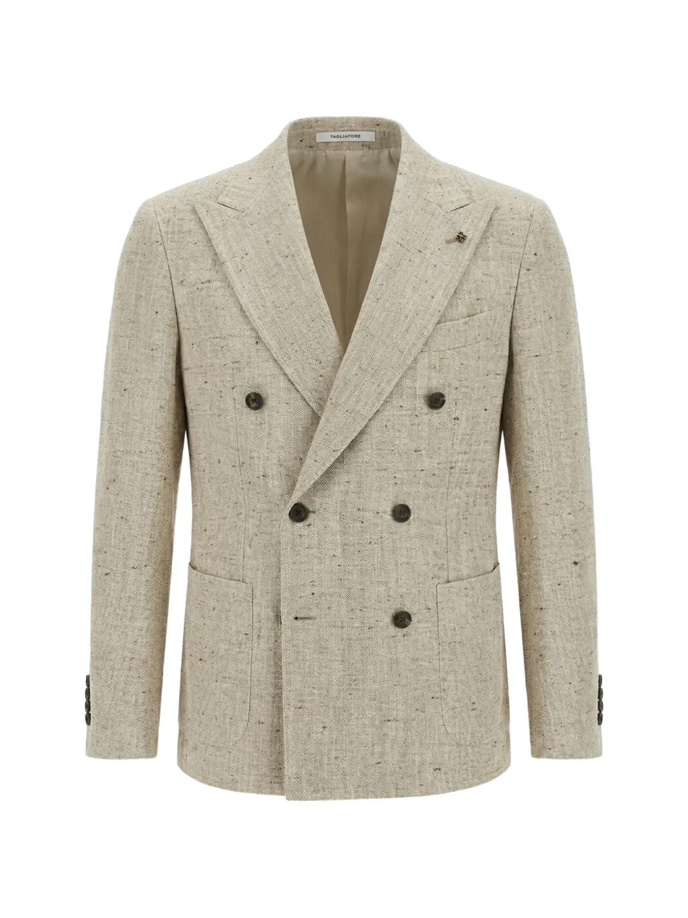 Tagliatore double-breasted slub-texture jacket - Toni neutri