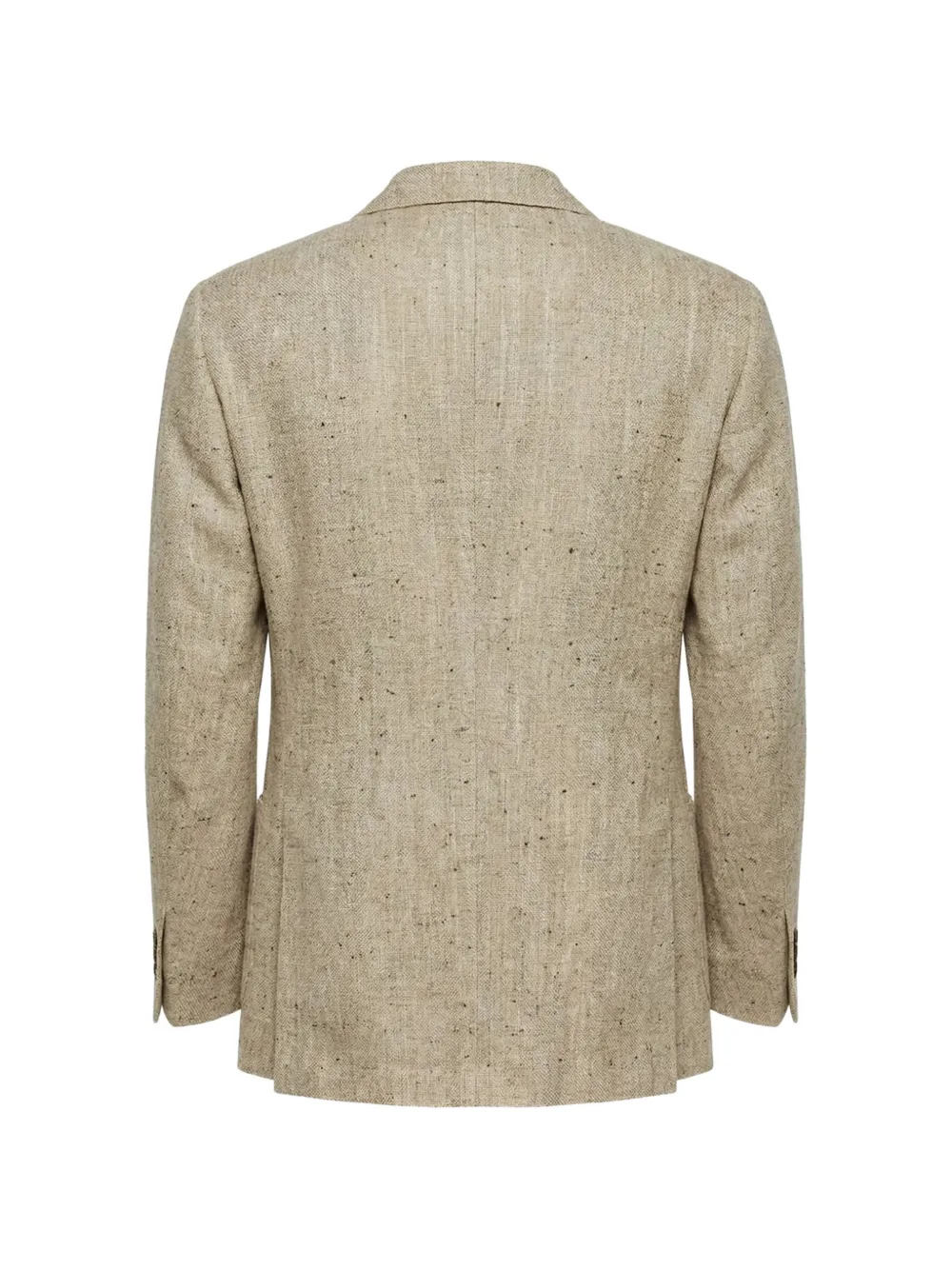 Tagliatore Revival jack met dubbele rij knopen en slub textuur Beige