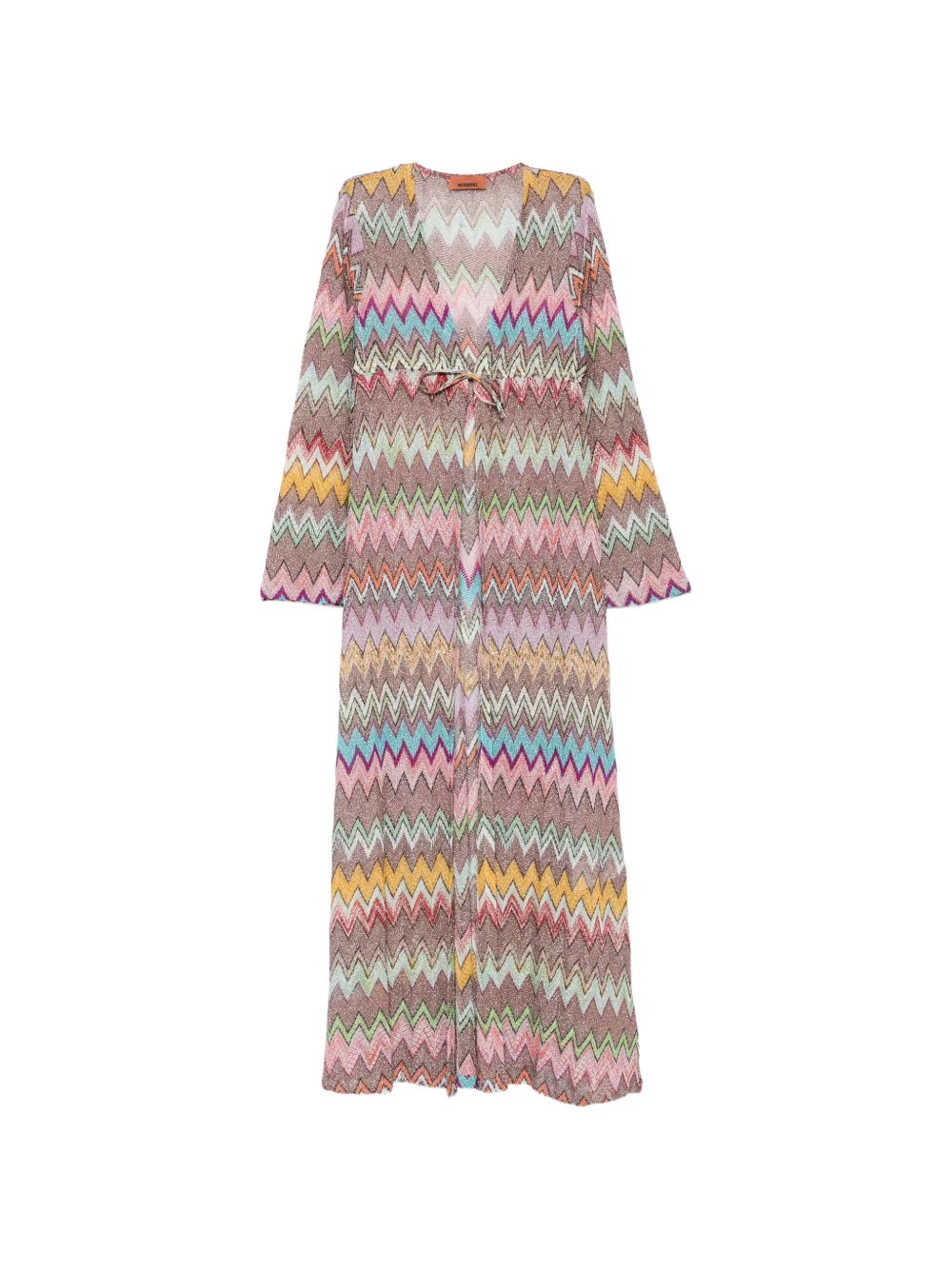 Missoni zigzag-pattern V-neck cover-up - Marrone