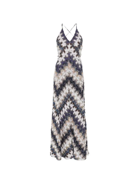 Missoni robe courte à motif zig-zag et col v