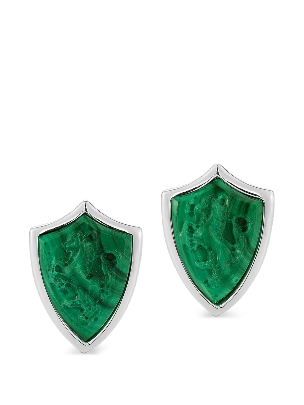 Mateo malachite shield cufflinks - Silber