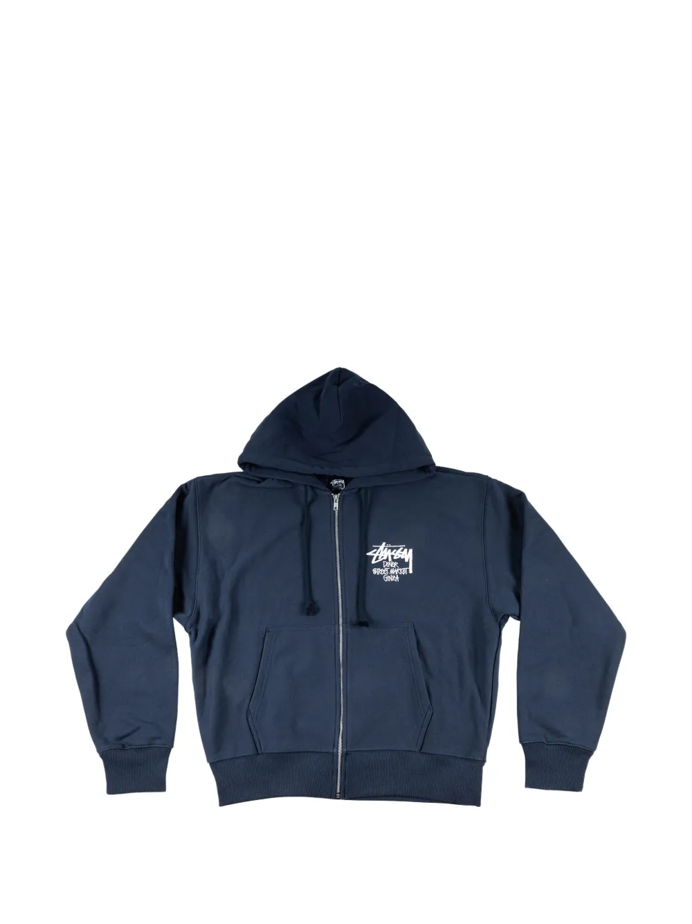 Stüssy Ginza logo-print hoodie - Blue