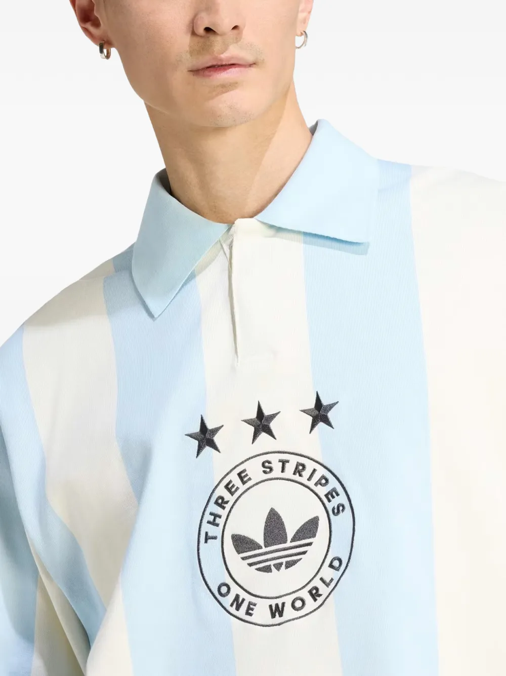 adidas Originals poloshirt met grafische print Blauw