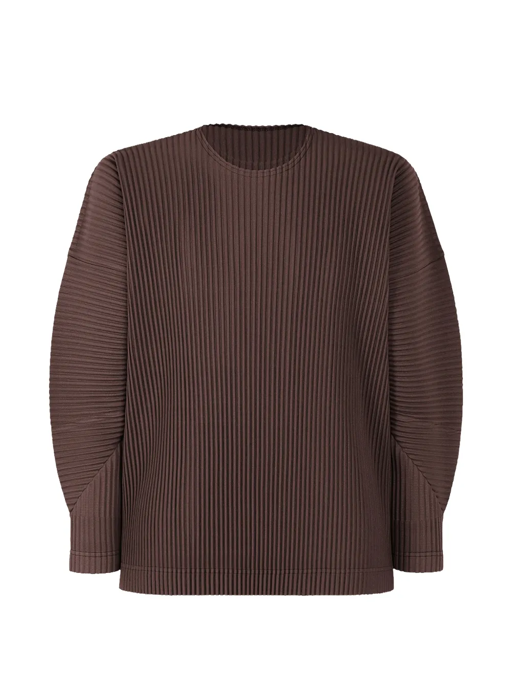 Homme Plissé Issey Miyake pleated long-sleeve T-shirt - Marrone