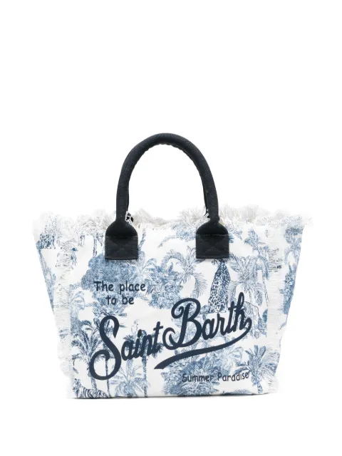 MC2 Saint Barth Vanity jungle-print frayed-edges tote bag
