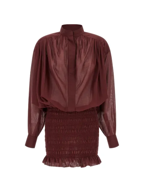 THE ANDAMANE Rania smocked ruffled mini dress