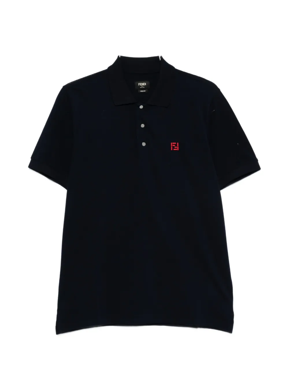 FENDI FF-embroidered polo shirt - Blau