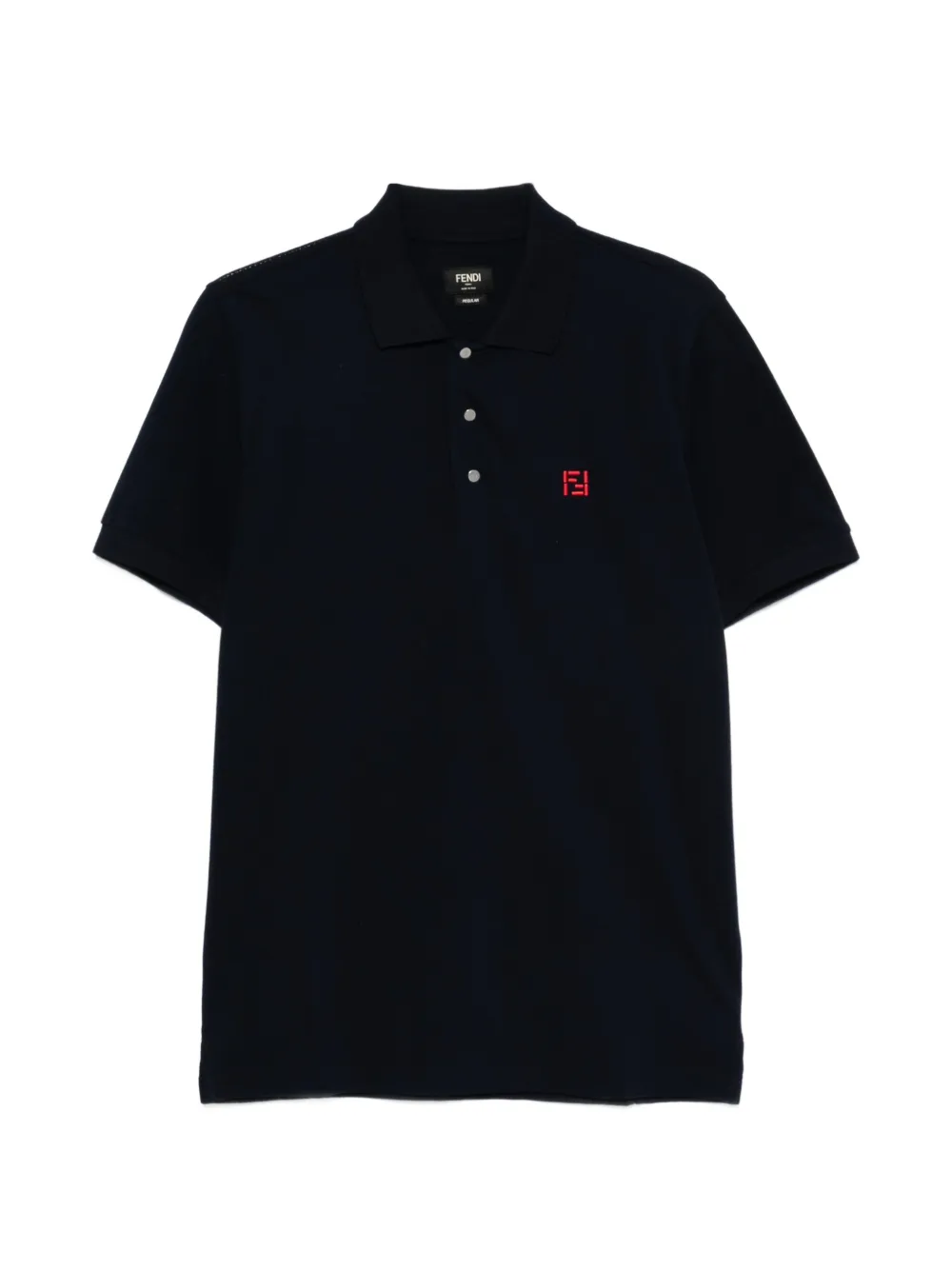 FENDI FF-embroidered polo shirt - Blau