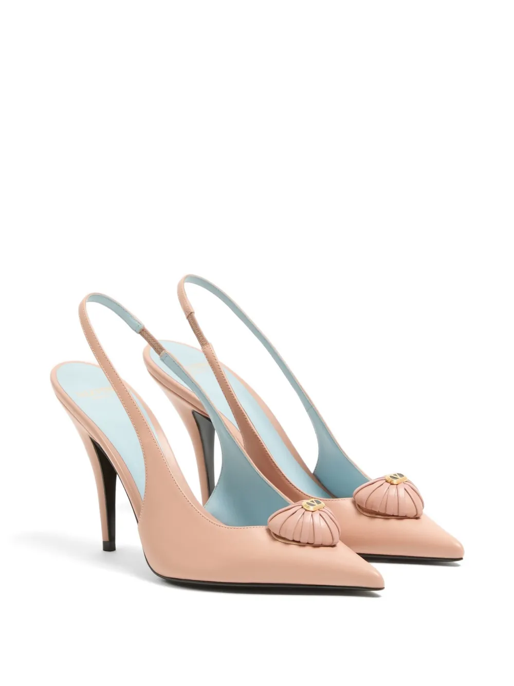 Valentino Garavani Coeur Royal slingback pumps in kidskin 100mm Roze