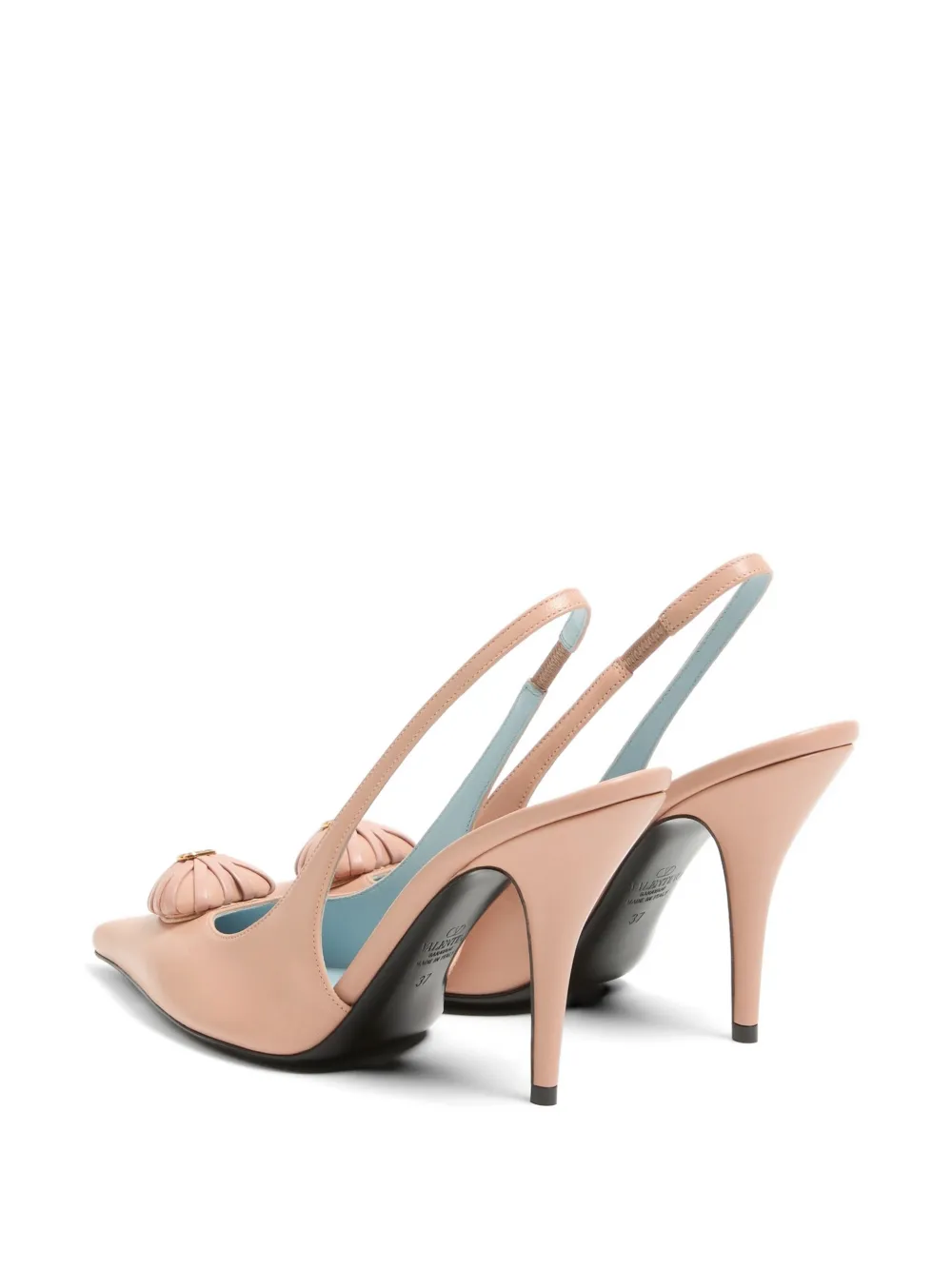 Valentino Garavani Coeur Royal slingback pumps in kidskin 100mm Roze