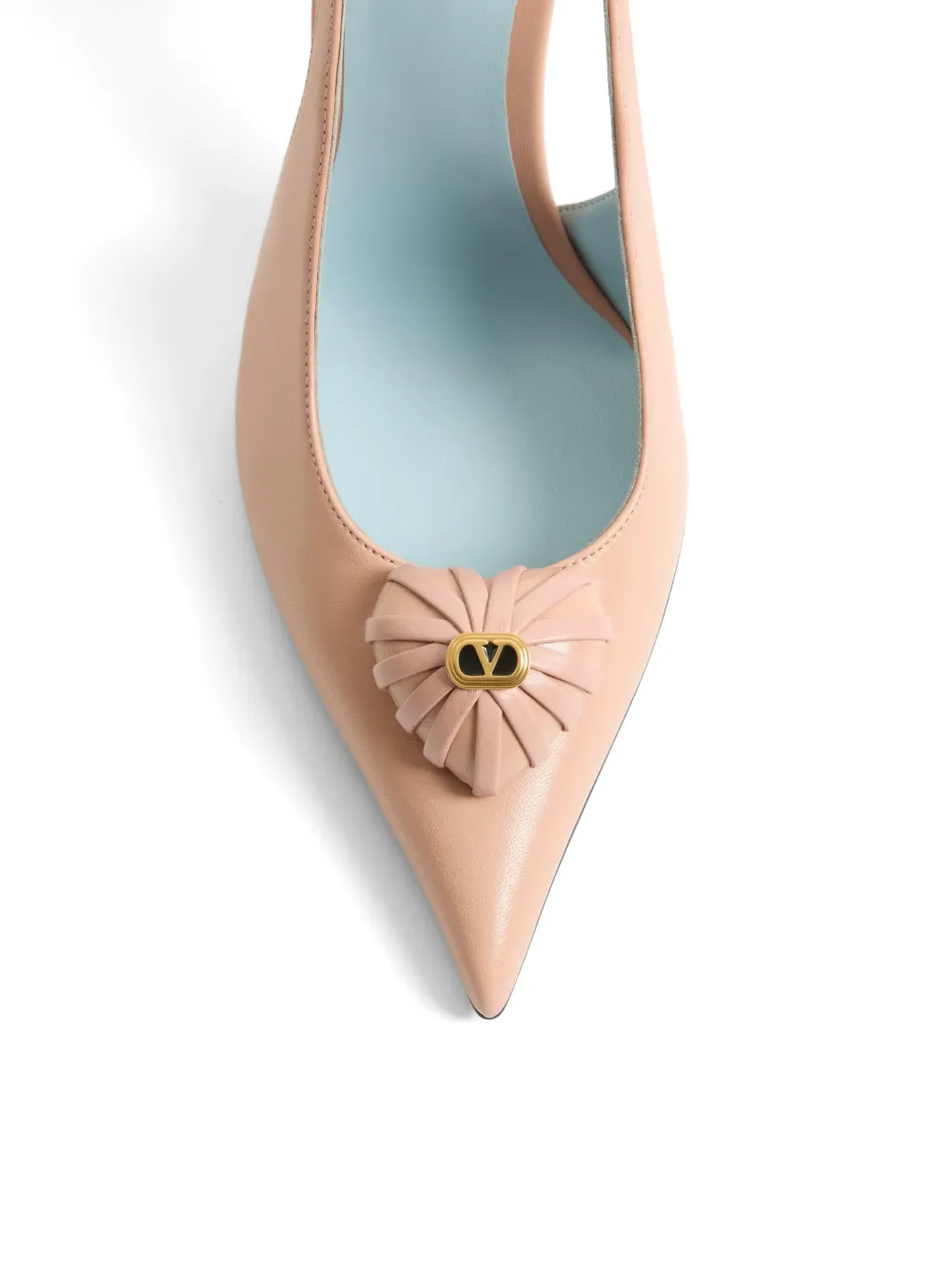 Valentino Garavani Coeur Royal slingback pumps in kidskin 100mm Roze